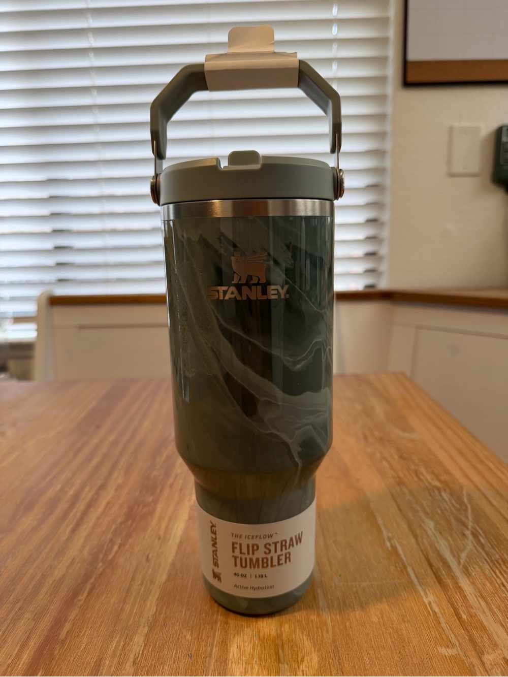 Stanley Green 40oz Flip Straw Tumbler with Carry Handle